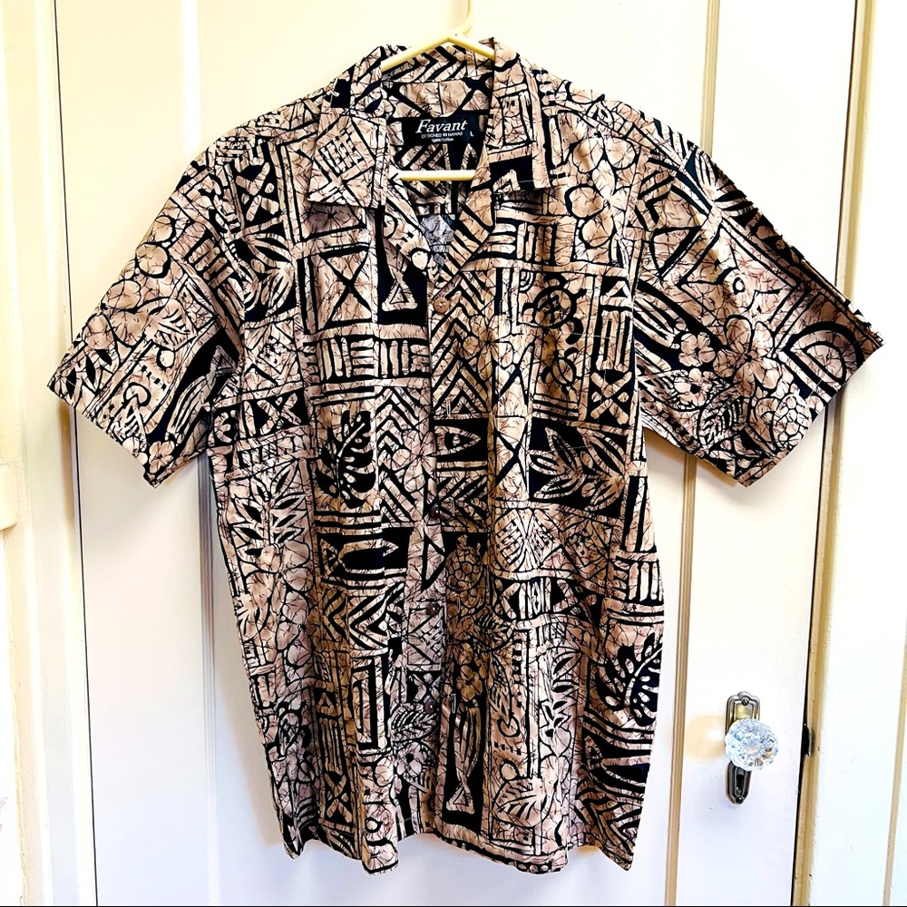 Favant L Hawaiian Shirt Designed in Hawaii Black/Brown Turtles